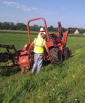 Running cable in Jersey County